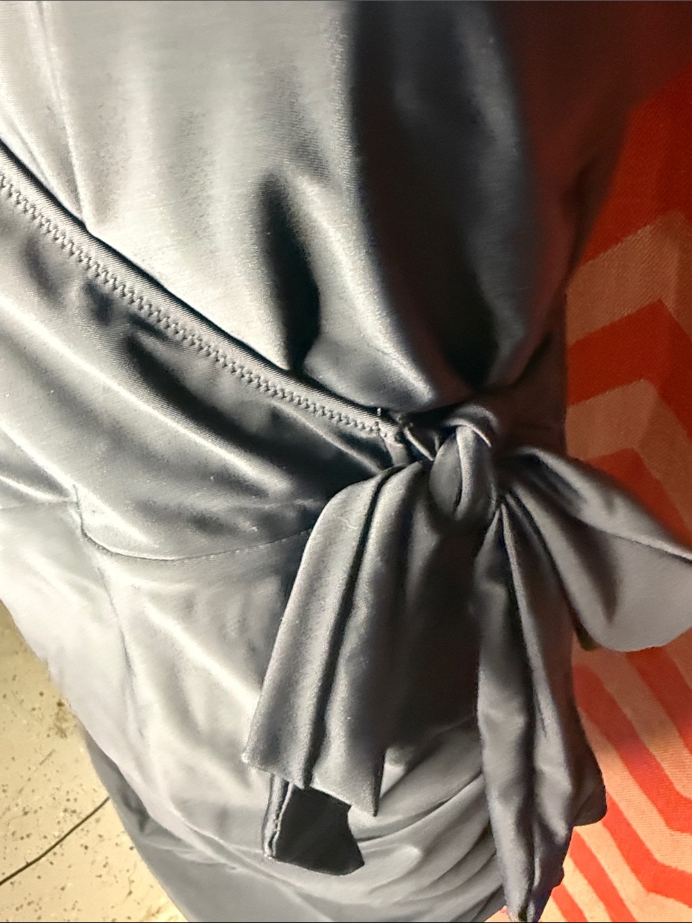 Black Wrap Front swimsuit with Shoulder Ruffles - Picture 3 of 5